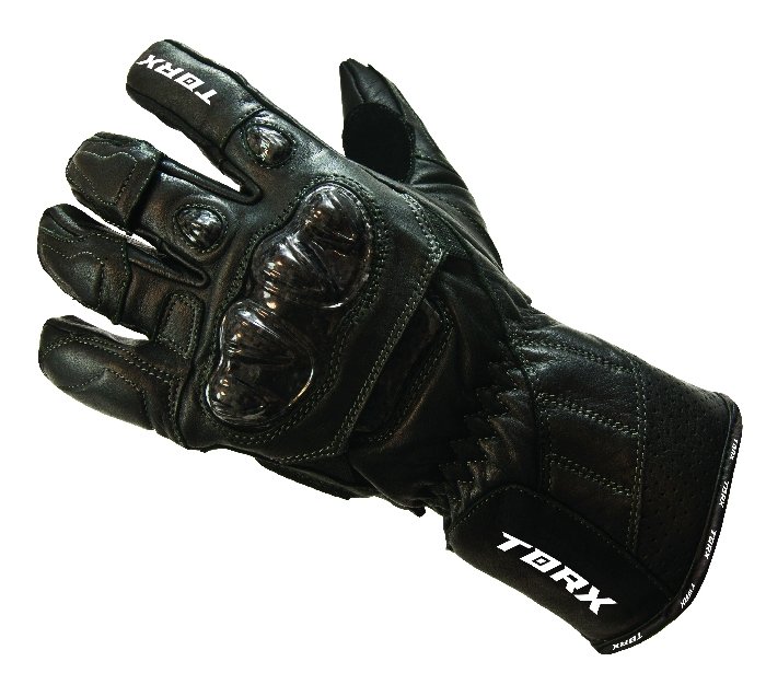 TORX kožené rukavice, model delta, čierne