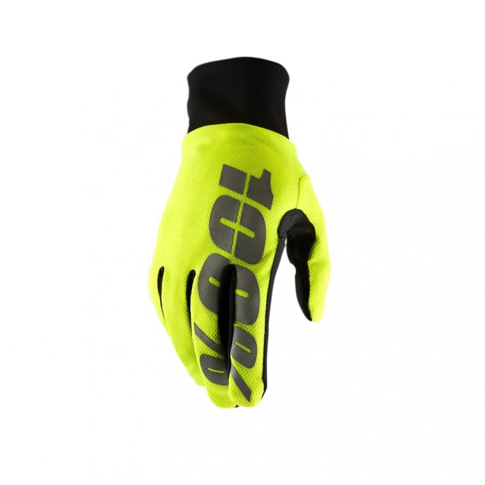 100% rukavice, model hydromatic, čierno-žlté fluo