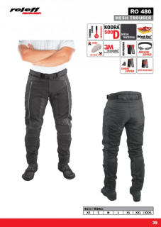 ROLEFF textilné nohavice, model MESH s membránou Z-liner, termovložkou, čierne 