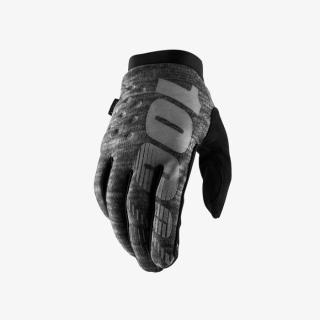 100% rukavice, model brisker softshell, sivo-čierne